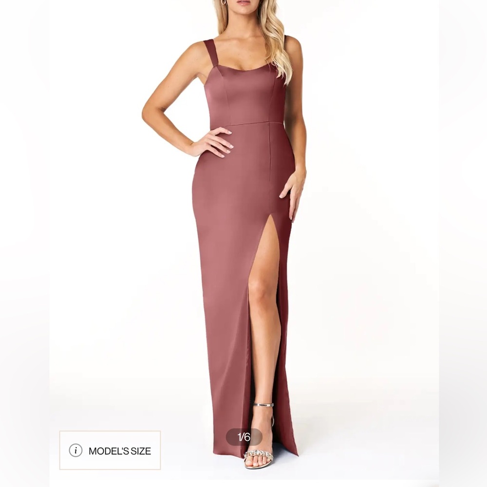 New with tags. Never worn. Azazie, size A6, Nessi Dress in color Amethyst.